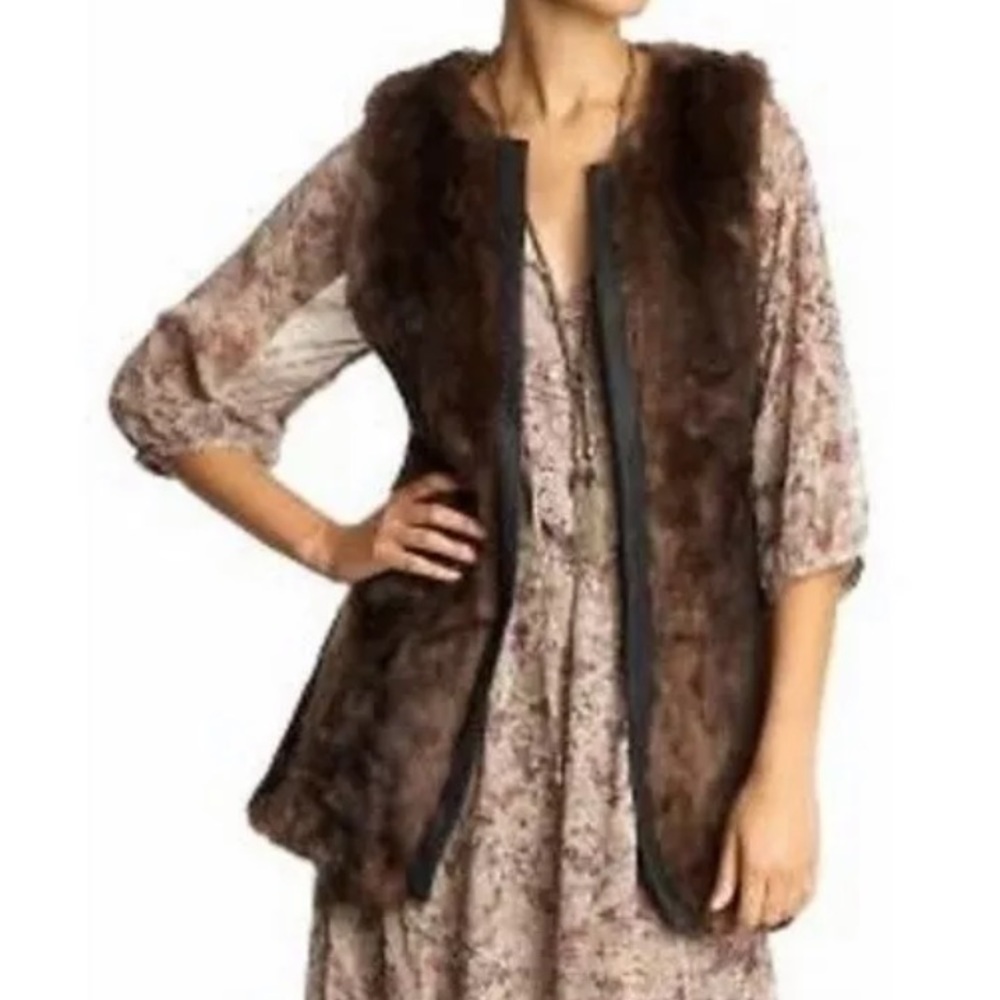 Anthro Sanctuary Faux Fur Brown Vest